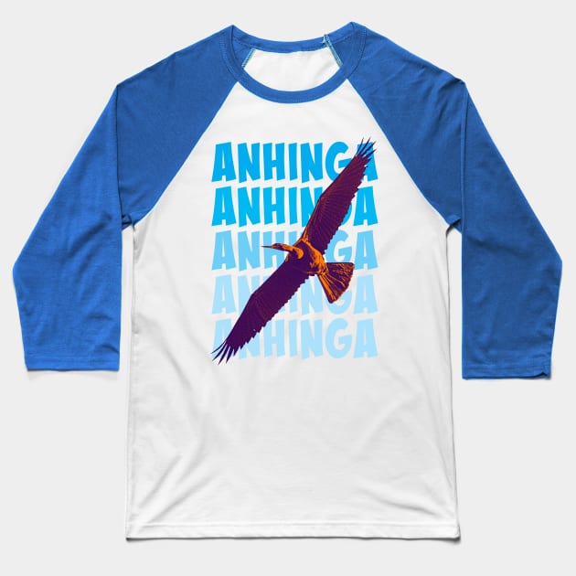 Anhinga in flight Baseball T-Shirt by Ripples of Time